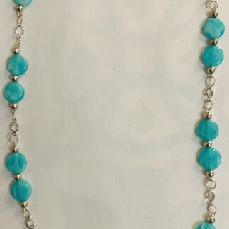 Collana artigianale con perline tonde color smeraldo